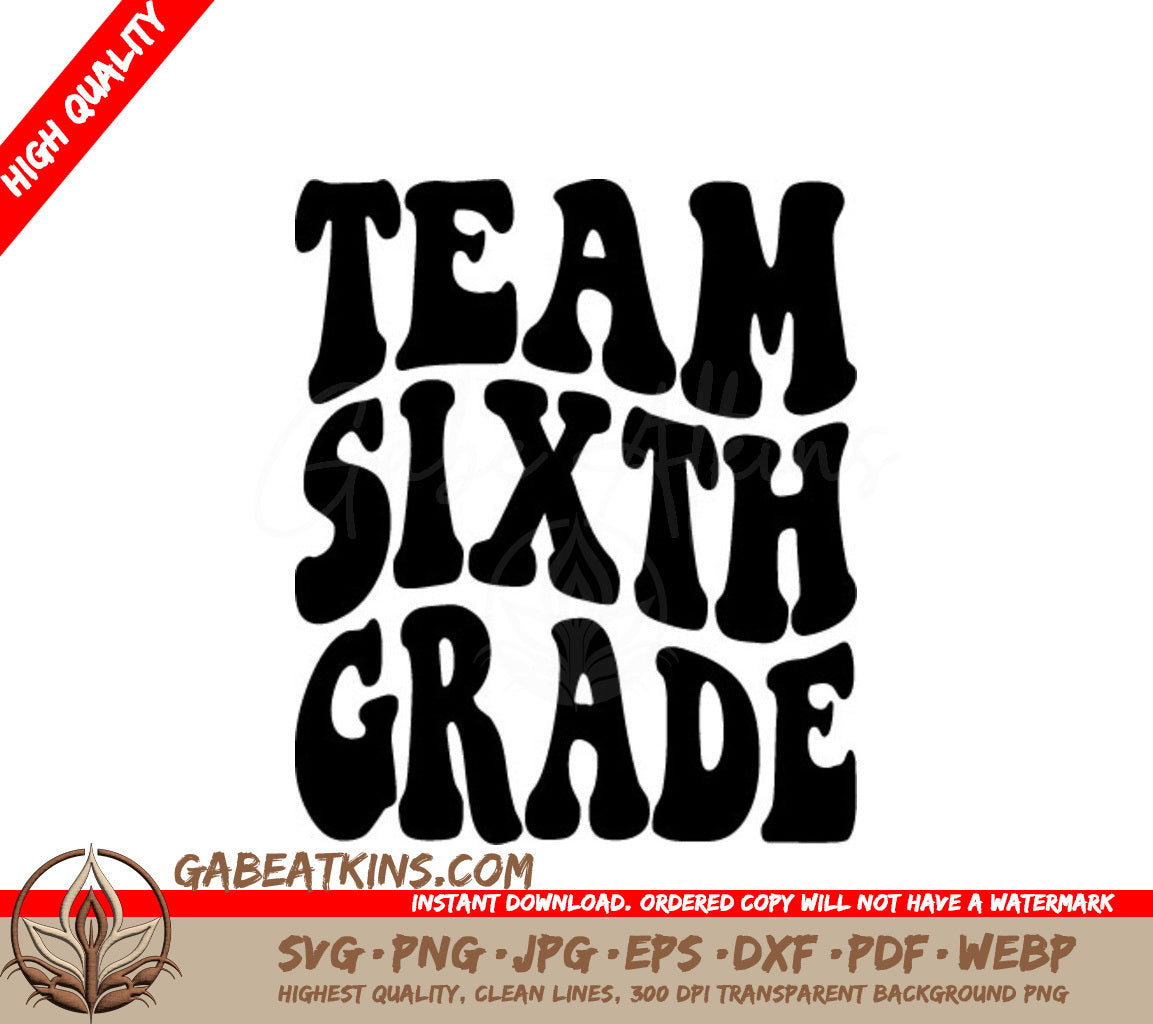 Retro Sixth Grade Team SVG - Design SVG