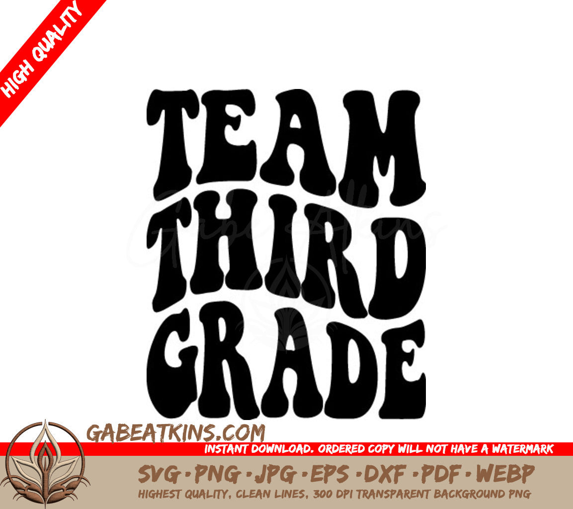 Retro Third Grade Team SVG - Design SVG