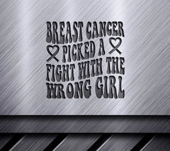 Breast Cancer Picked The Wrong Girl - Retro SVG Design SVG