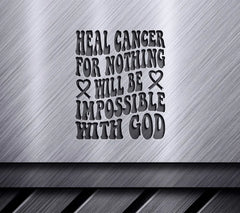 Heal Cancer For Nothing Is Impossible With God SVG - Retro Breast Cancer Design SVG