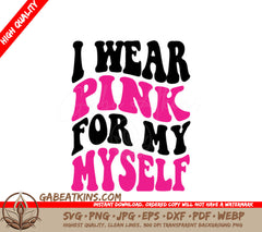 Retro Pink Ribbon Breast Cancer Awareness SVG Design SVG