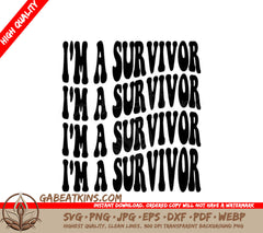 Retro Breast Cancer Im a Survivor SVG Cut File SVG