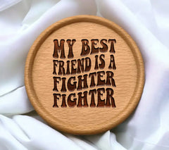 My Best Friend Is A Fighter SVG - Retro Cancer Awareness Poster SVG
