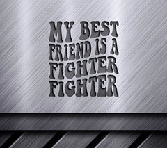 My Best Friend Is A Fighter SVG - Retro Cancer Awareness Poster SVG