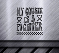 My Cousin Is A Fighter - Retro Breast Cancer SVG SVG