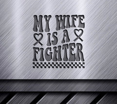 Retro My Wife Is A Fighter Breast Cancer Awareness SVG SVG