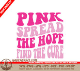 Retro Pink Ribbon Breast Cancer Awareness SVG - Spread The Hope, Find The Cure SVG
