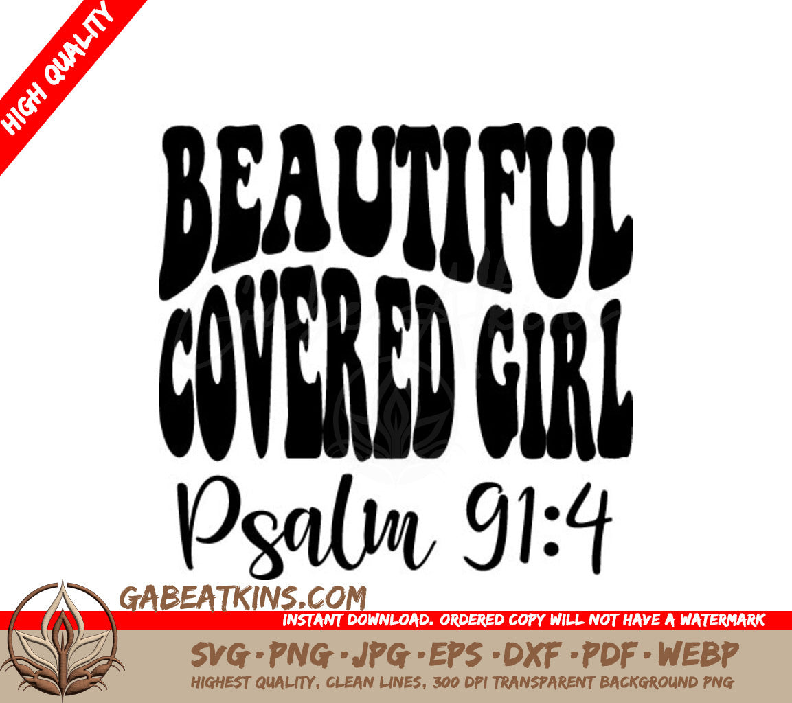 Retro Christian Covered Girl Psalm 914 SVG - Image SVG