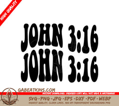 Retro Christian John SVG Design - Black Text on White Background SVG