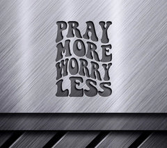 Retro Christian Pray More Worry Less SVG Design SVG