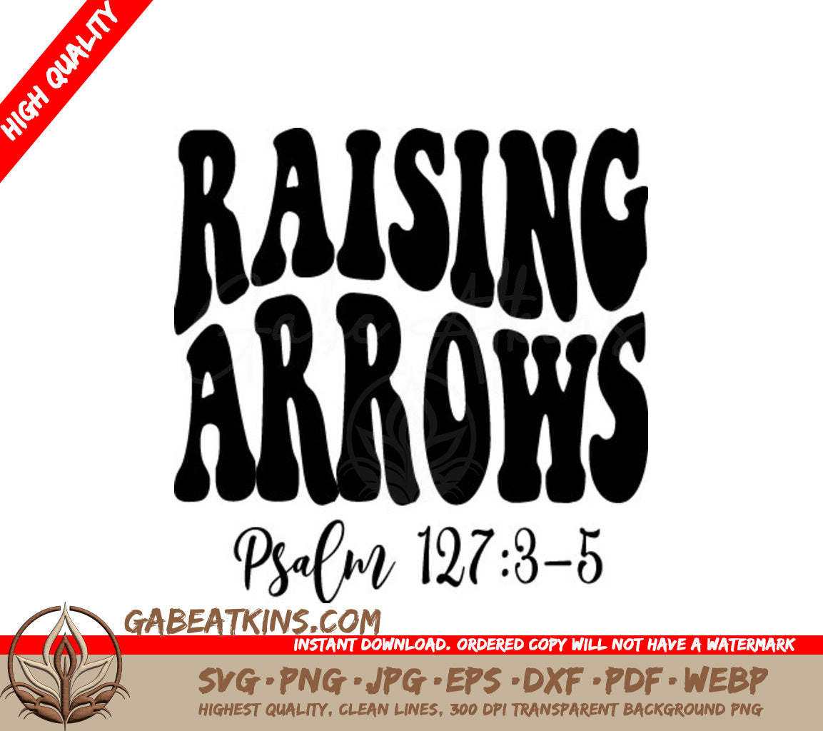 Retro Christian Raising Arrows SVG Design with Bible Verse - SVG