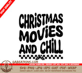 Retro Christmas Movies & Chill SVG - Sign SVG