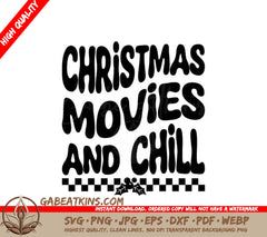 Retro Christmas Movies & Chill SVG - Sign SVG