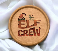 Retro Christmas Elf Crew SVG Design - Hat & Snowflake SVG