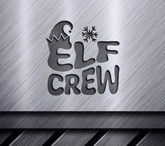 Retro Christmas Elf Crew SVG Design - Hat & Snowflake SVG