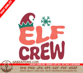 Retro Christmas Elf Crew SVG Design - Hat & Snowflake SVG