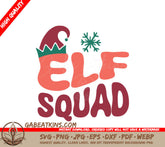 Retro Christmas Elf Squad SVG with Hat & Snowflake SVG