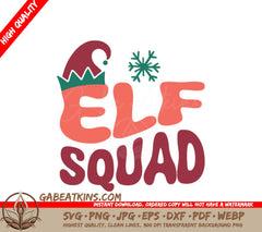 Retro Christmas Elf Squad SVG with Hat & Snowflake SVG