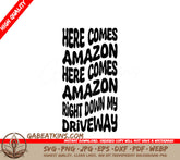 Retro Christmas Here Comes Amazon SVG Design SVG