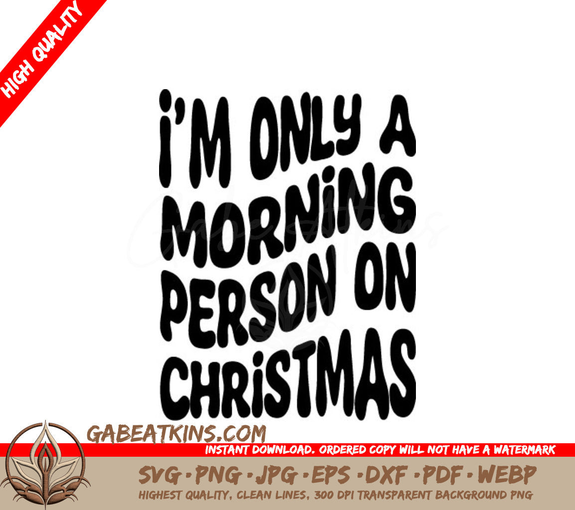 Retro Christmas Im Only a Morning Person on Christmas SVG SVG