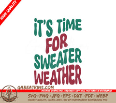 Retro Christmas Sweater Weather SVG Design SVG