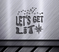 Retro Christmas Lets Get Lit Snowflake SVG SVG