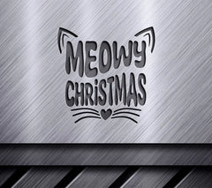 Retro Meowy Christmas SVG with Cat Ears and Heart SVG
