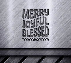 Retro Christmas Merry Joyful Blessed SVG Design SVG