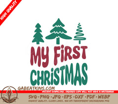 My First Christmas SVG - Retro Christmas Tree Design SVG