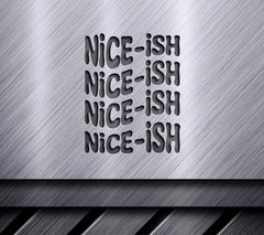 Retro Christmas Nice-ish SVG Cut File - Letters SVG