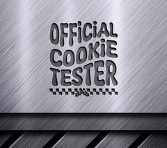 Retro Christmas Official Cookie Tester SVG - Checkered Sign SVG