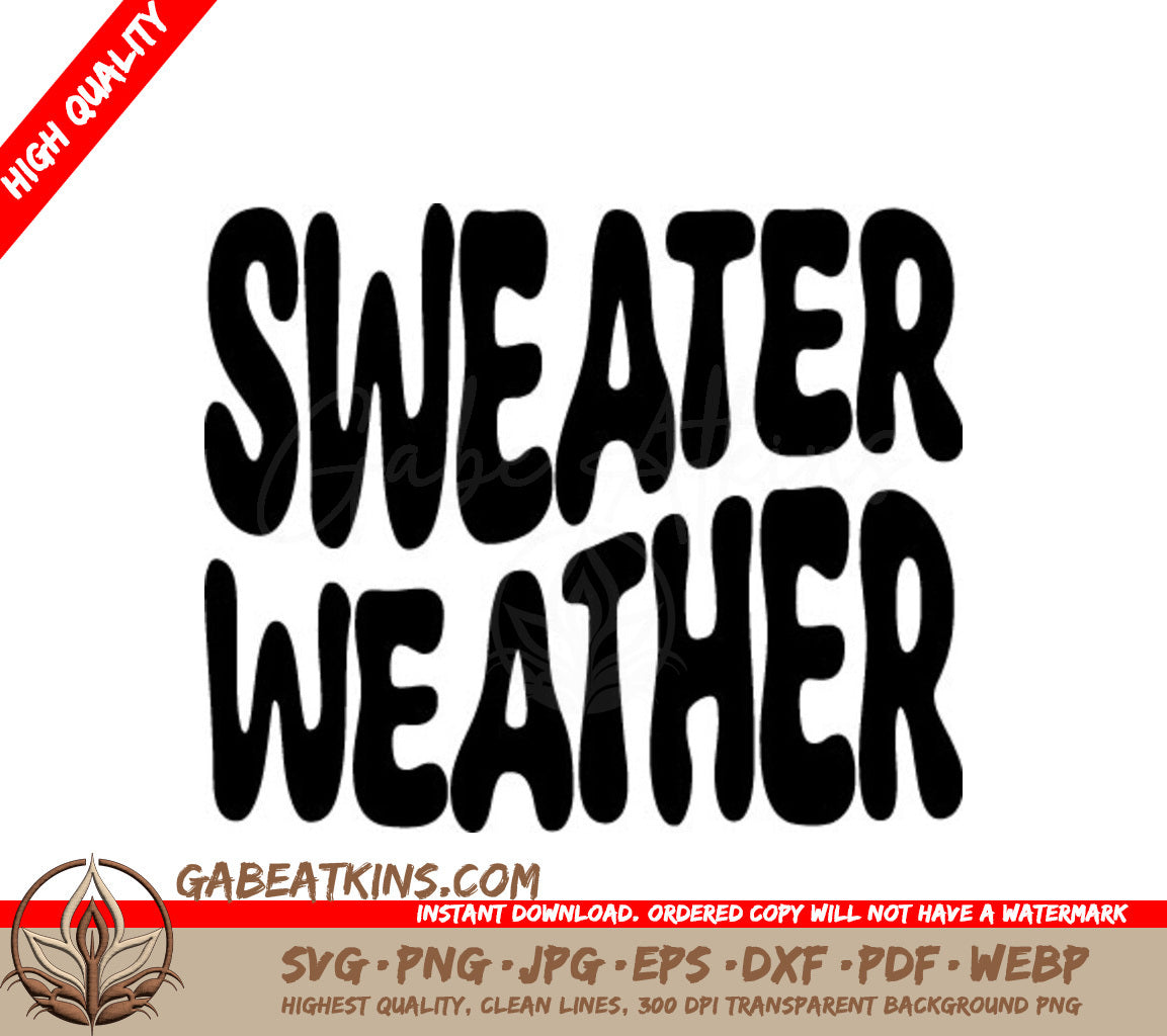 Retro Christmas Sweater Weather SVG Design - SVG