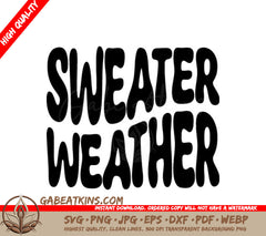 Retro Christmas Sweater Weather SVG Design - SVG
