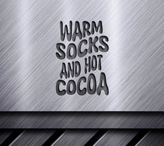 Retro Christmas Warm Socks & Hot Cocoa SVG Design SVG