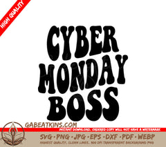 Cyber Monday Boss Retro Design SVG - SVG