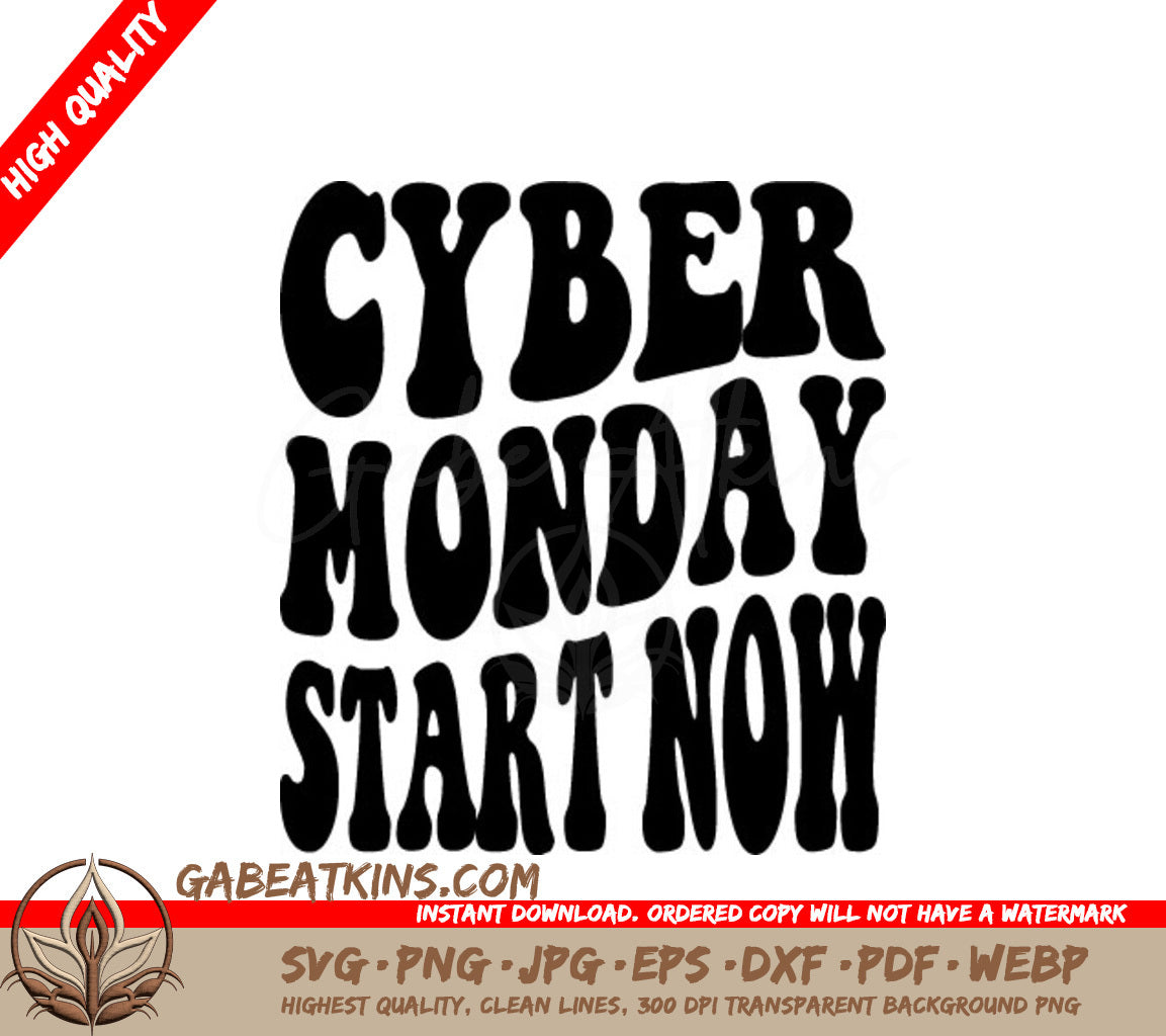 Retro Cyber Monday Start Now SVG - Sign SVG