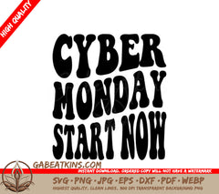 Retro Cyber Monday Start Now SVG - Sign SVG