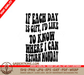 Retro Cyber Monday SVG If Each Day Is A Gift, Id Like To Know Where I Can Return Monday SVG