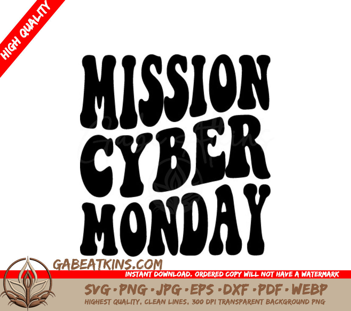 Retro Cyber Monday Mission Design SVG - SVG