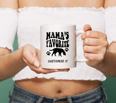 Retro Dog Mamas Favorite SVG - Silhouette with Paw Prints SVG