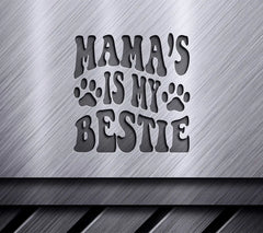 Retro Dog Mom SVG - Mamas My Bestie with Paw Prints SVG