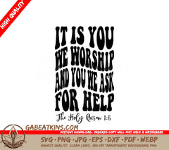 Retro Eid al-Adha It Is You We Worship SVG Design SVG