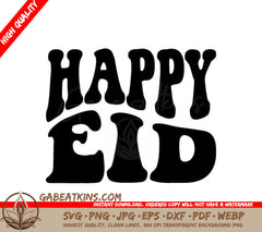 Retro Happy Eid Silhouette SVG SVG