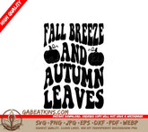 Fall Breeze & Autumn Leaves Retro SVG SVG