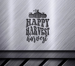 Happy Harvest Pumpkin Silhouette SVG - Retro Fall Design SVG