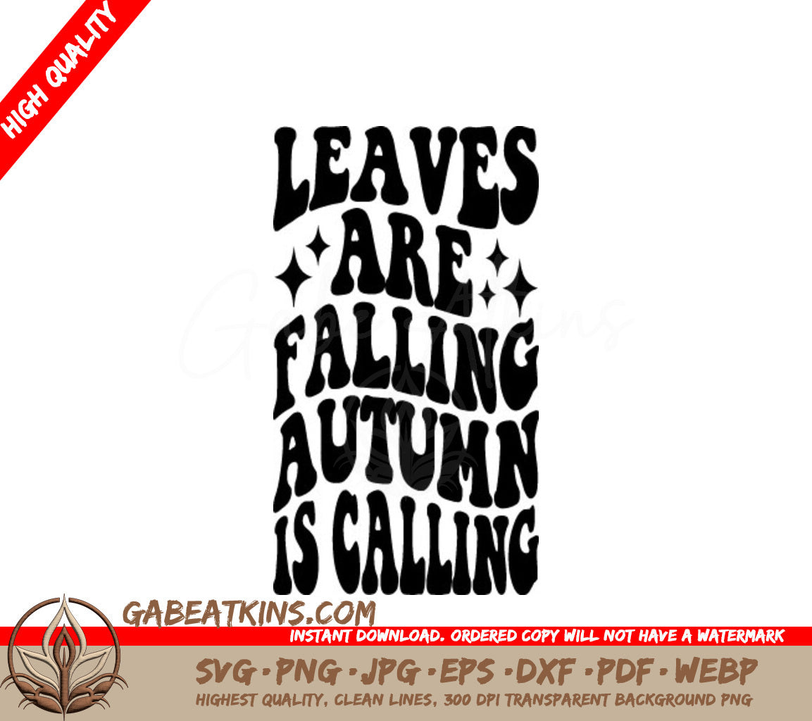 Falling Leaves Autumn SVG - Retro Design SVG