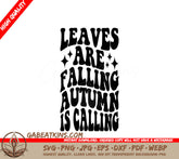 Falling Leaves Autumn SVG - Retro Design SVG