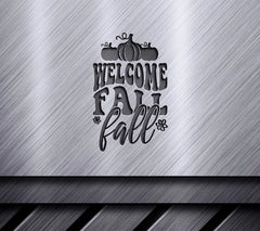 Welcome Fall SVG - Pumpkins, Flowers, Retro Design SVG