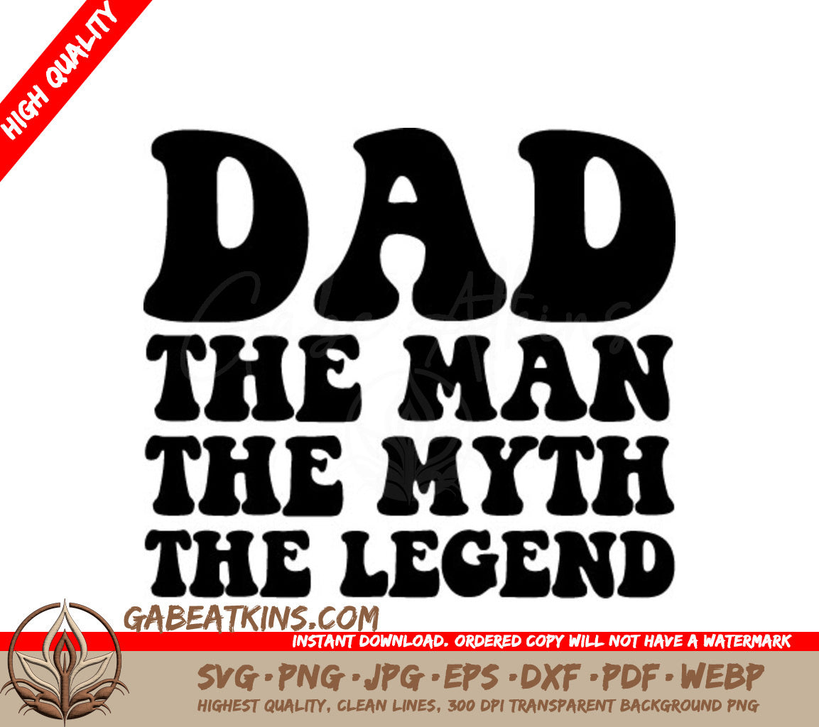 Retro Dad The Man The Myth The Legend SVG Cut File SVG