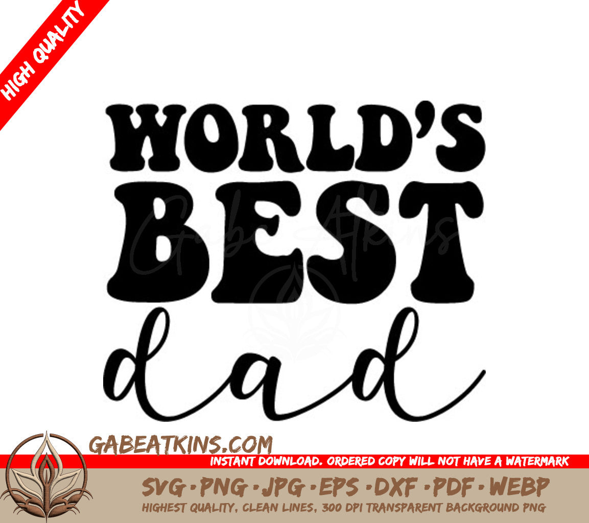 Retro Worlds Best Dad SVG Design - SVG